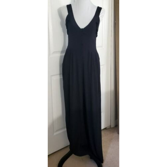 Skylar & Jade Black Sleeveless Jumpsuit V-Neck Button Front Dressy Sexy Sz S - Picture 5 of 10